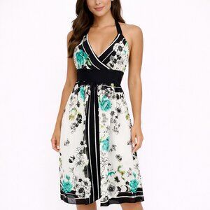 Trixxi Floral Halter Sundress Feminine Gift Party Retro Spring Summer Travel Y2K